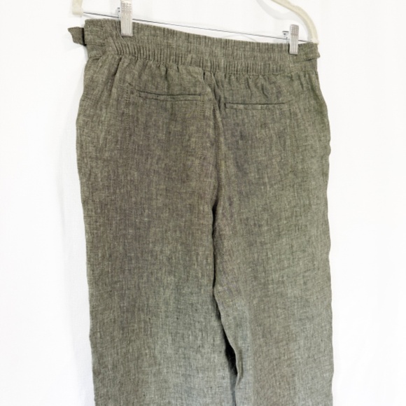 Athleta Voyager Cropped Linen Pants in Aspen Olive Size 6 - Picture 8 of 9